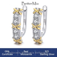 { Cross Earring} Real Moissanite Gold Cross Intertwined 0.8ct U-Shaped Moissanite Earrings in s925 S