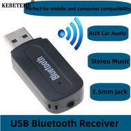 KEBETEME ตัวรับสัญญาณ WiFi เครื่องเสียงเพลงเครื่องจับสัญญาณบลูทูธ USB สำหรับรถยนต์ AUX โทรศัพท์มือถือ3.5มม. แจ็คเสียงเพลง