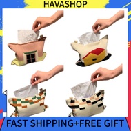 Havashop Japanese-Style Jute Tissue Case Napkin Holder for Living Room Table Boxes Container Home Car Papers Dispenser
