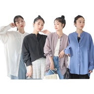 Oversized Chinese Collar Shirt earth music & ecology
