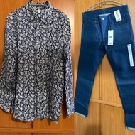 Uniqlo x Liberty London Shirt 花恤衫 ／藍色牛仔褲 blue jeans