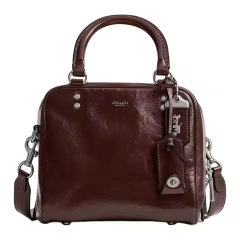 COACH Rogue Leather Toast Bag, Shoulder Bag, Crossbody Bag, Handbag Trumpets Women's Brown CBH04-LHM
