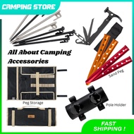 Camping Peg Storage Bag Pancang Khemah Besi Tent Peg Sand Peg Hammer Barang Camping Accessories Pole