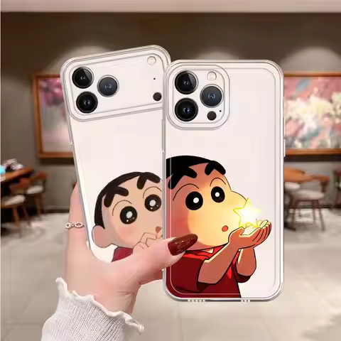 Cra-yons Shin-chans Cute Case for iPhone 17 Pro Max XR 13 Pro XS Max 16 12 Mini 14 Plus 17e 15 11 Ai