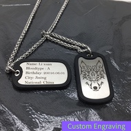 American Soldier Dog Tag Chain Custom Tag Unique DIY Lettering Photo Couple Gift Titanium Steel Neck