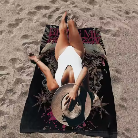 Band B-Bring Me The H-Horizon Beach Towel Colorful Bath Towels For Girl Microfiber Quick Dry Custom 