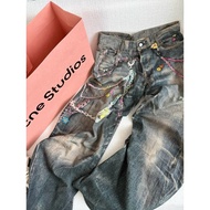 ONEONE2025 | Acne Studio * s Candy Color Printed Chain Machete Jeans