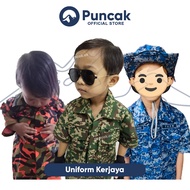 [CLEARANCE STOCK PROMO] Uniform Kerjaya Kanak Baju Seluar Budak Askar Bomba Udara Laut Sepasang