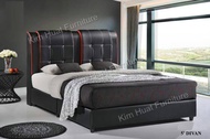 Katil Kulit PVC  King + 8inci Foam Tilam King Bed Frame Katil King With 8Inch King Foam Tilam