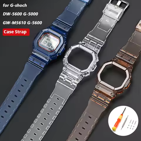 Strap+Case for Casio G-Shock DW-5600 DW-5000 GW-M5610 G-5600 GLX-5600 TPU Silicone Replacement Band 