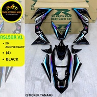 (STICKER TANAM/AIRBRUSH) RAPIDO COVER SET RS150R V1 20TH ANNIVERSARY (4) BLACK