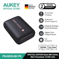 AUKEY Powerbank 10000mah PB-N83S Black VOOC USB C 22.5W PD 3.0 Slim