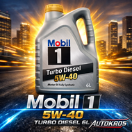 Mobil 1 5W-40 Turbo Diesel 6L น้ำมันเครื่องสังเคราะห์แท้ ดีเซล โมบิล1