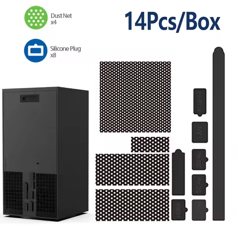 14Pcs Dust Plug for Xbox Series X Console Dust Proof Mesh Filter Jack Stopper Kit Silicone Dustproof
