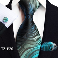 8CM Tie Handkerchief Cufflink Set Necktie Man's Floral Shirt Accessories Neck Tie Sets For Wedding