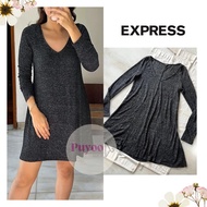 EXPRESS VNECK Long Sleeve Flare Dress -212