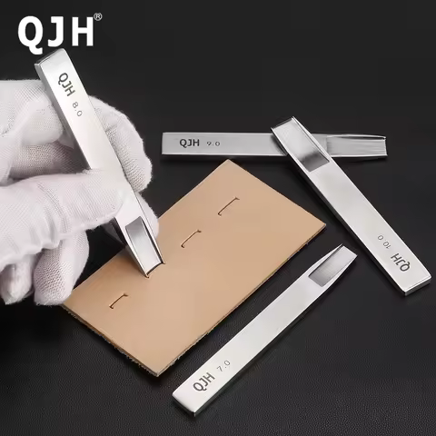 QJH High Speed Steel Leather Weaving Flat Slot Punch Tool, Manual Leathercraft Chisel for DIY Indivi