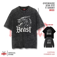 MACDEER ANIMAL PREDATOR T-shirt Oversize slimfit washed tshirt longsleeve black animal t-shirt ANIMA
