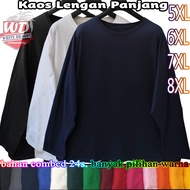 KATUN PLAIN LONG-SLEEVED T-SHIRT BIG SIZE 5XL 6XL 7XL 8XL JUMBO 24S COMBED COTTON T-SHIRT