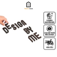 Wooden Wall Letters, Decorative Embossed Letters, Decorative Rubber Wood Wall Letters Dark Color Siz