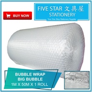 fivestar2u Bubble Wrap Big Bubble 1m x 50m x 1 Roll Largest Supplier Fragile Air Bubble 100m Packagi