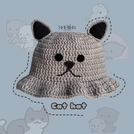 Crochet cat hat / knitted cat hat / knitted meow hat