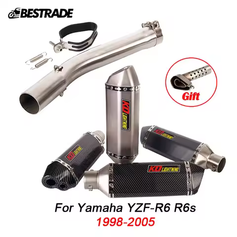 Exhaust System For Yamaha YZF-R6 R6S 1998 1999 2000 2001 2002 2003 2004 2005 Exhaust Pipe Motorcycle
