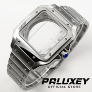 PALUXEY NH35 38mm Square Watch Case 316L Stainless steel Watch Accessories Santos Modification Parts