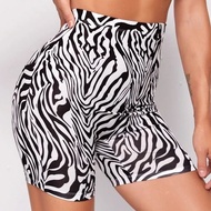 2026 New Zebra Pattern Women's Pants Sports Shorts Yoga Pants Cycling Pants Tight Pants Five-Quarter