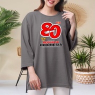 Tshirt Happy Indonesian T-Shirt Hut Ri Bj Bndr Merput Indonesia Kaod Women's Independence Picture Ts