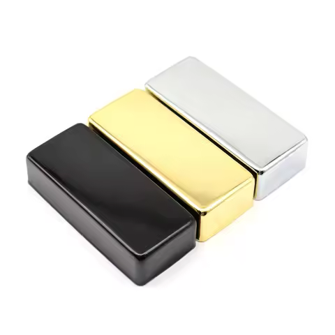 2pcs MINI Sealed Humbucker Electric Guitar Pickup Covers Brass Humbucker Pickup Cover No Holes Chrom