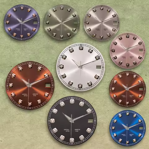 NG S Logo 28.5mm Diamond Sunray Dial NH35/NH36 Movements brown Watches for men Watch Modification Ac