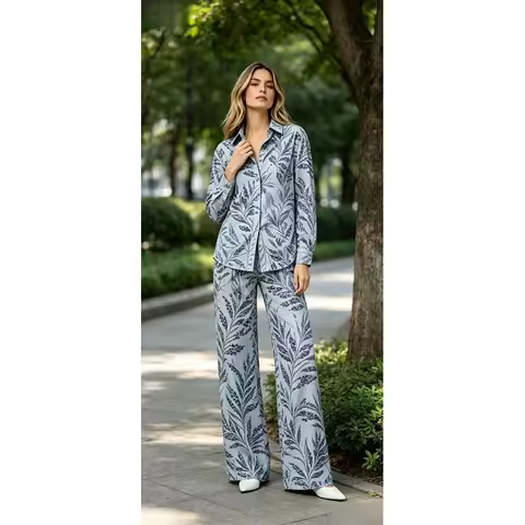 Women's Long-Sleeved Suit Women's Suit Women's Printed Long Sleeve Suit