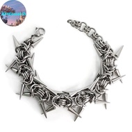 Alittlesearch Punk Grunge Ro Rivet Bracelet Cool Niche Bracelet Goth Charm Jewelry Hip Hop Accessori