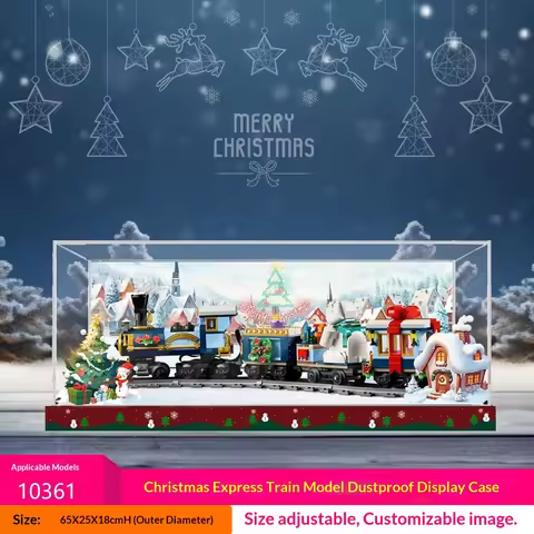 Suitable for LEGO 10361 Christmas Express train building block storage dust-proof acrylic display st