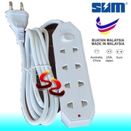 SUM Multi 4 way 2 pin plug switch socket extension 2 meter wire AC - wirasz