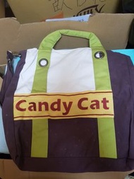 【⭐含運.si⭐】  Candy Cat 手工縫製拼布托特包肩背包帆布袋（近全新）