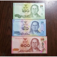 Thailand King Rama IX 20,50 &100 Baht UNC (last 2/3 number match)
