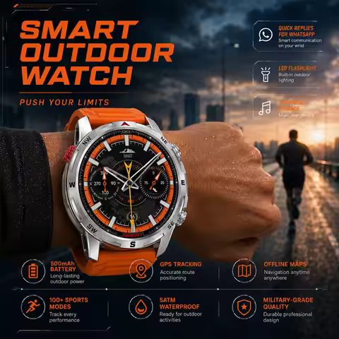 New GPS DT G10 Military Smart Watch LED Flashlight Configuration Compass Altimeter 1.43 AMOLED Scree