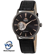 Orient Esteem II FAG02001B0 Open Heart Automatic Black Dial Black Leather Men's Watch