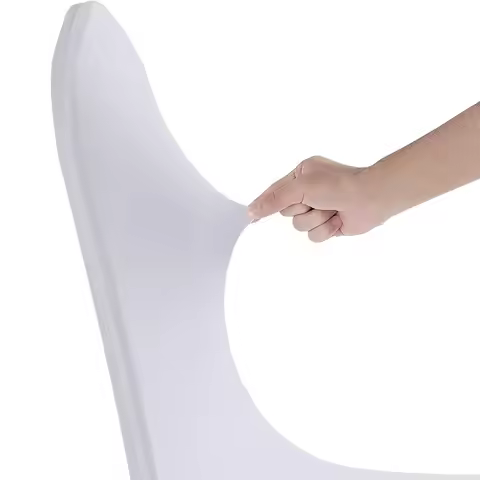Red and white elastic universal chair cover, one-piece chair cover for restaurants, weddings, hotels