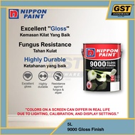 5L Nippon Paint 9000 Gloss Finish Cat Rumah Kayu Besi Suitable Wood And Metal