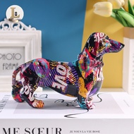 Resin animal dog statue decoration, sausage dog pet dog vertical indoor home decoration, bedroom