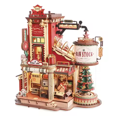 Rokr US Warehouse DIY Assemble Toys EAB01 Dream Gift Factory Music Box 3D Wooden Puzzles for Drop Sh