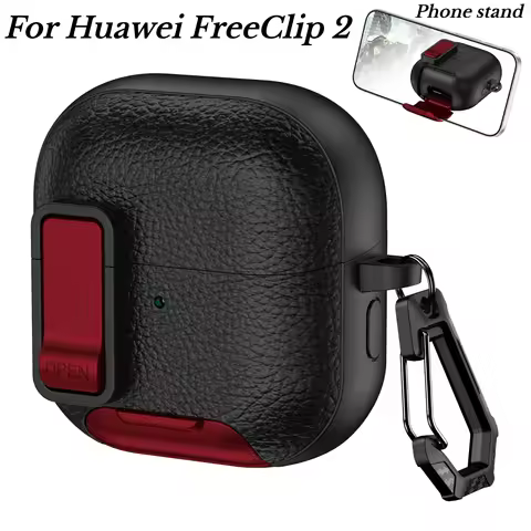 With Phone Holder Case For Huawei FreeClip 2 Earclip Headphones Cover For Huawei Free Clip 2 Bluetoo