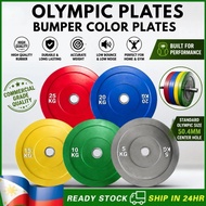 [24H SHIP] Colored Olympic Bumper Plates Rubber Gym Workout 5kg/10kg/15kg/20kg/25kg