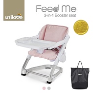 [Unilove] Feed Me 3-in-1 Fabric Travel Booster Seat Feeding Chair | Foldable &amp; Adjustable + Carry Bag (Grey / Pink)