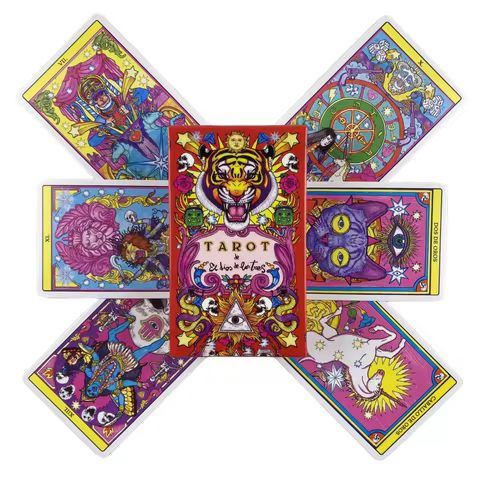 El Dios De Los Tres Tarot Cards A 78 Tiger Deck Oracle Visions Divination Edition Board Playing Game