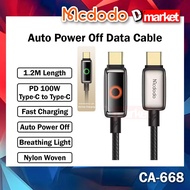 Mcdodo CA-668 Auto Power Off Cable Data Cable 100W Cable Fast Charging Cable Type-C Auto Off Cable 1