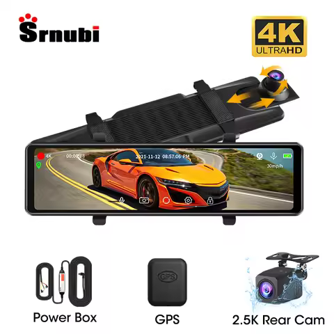 Srnubi Right Camera Dash Cam Touch GPS 24h Night Vision 11.26 Inch 4K+2.5K Rearview Mirror Rear Came